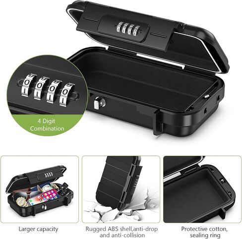 KeeKit Digit Combination Lock Box, Travel Security Lockbox with Removable Wire Rope, Portable Storage Safe Box for Beach, Swimming Pool, Shopping Center and Outdoor Camping in Saudi Arabia