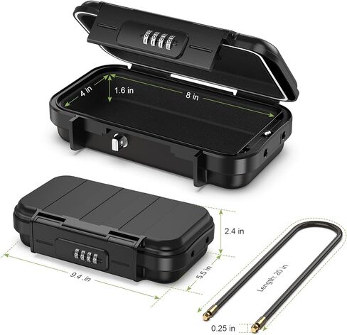 KeeKit Digit Combination Lock Box, Travel Security Lockbox with Removable Wire Rope, Portable Storage Safe Box for Beach, Swimming Pool, Shopping Center and Outdoor Camping in Saudi Arabia