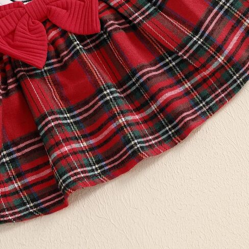أول طفلة عيد الميلاد طفلة ملابس حديثي الولادة رومبير و Santa Corduroy تنورة ملابس الملابس ملابس (سانتا كلوز الأحمر ، 6-12 شهر) in Saudi Arabia