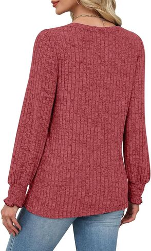 Lylinan Womens Sweaters V Neck Long Sleeve Pullover Tops Fall Fashion Casual Clothes S-XXL in Saudi Arabia