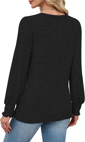 Lylinan Womens Sweaters V Neck Long Sleeve Pullover Tops Fall Fashion Casual Clothes S-XXL in Saudi Arabia