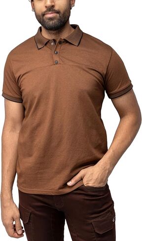 X RAY Men's Polo Shirts Short Sleeve, Performance Cotton Pieced Pique Tipped Golf Polos for Men in Kuwait