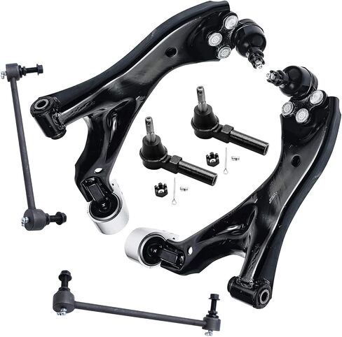 Detroit Axle - Front 6pc Control Arms Kit for 2005-2009 Chevy Equinox Pontiac Torrent, 2002-2007 Saturn Vue, 2 Lower Control Arms w/Ball Joints 2 Outer Tie Rods 2 Sway Bars Replacement in Saudi Arabia