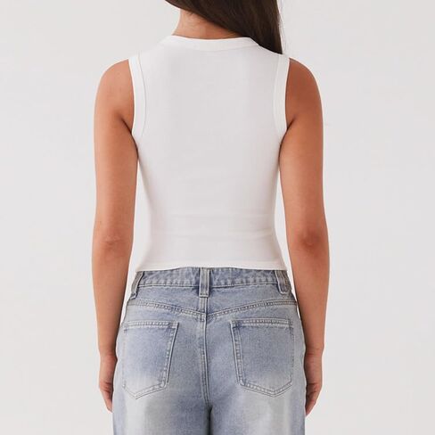 نساء مضلع زر متماسكة أسفل قمم الخزان y2k بلا أكمام مفتوحة المحصول الأمامي سترة نحيفة تناسب الخروج من أغطية الشارع in Kuwait