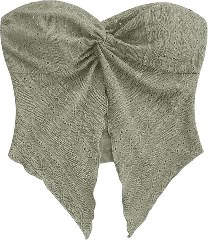 Gorglitter Women's Twist Knot Tube Top Top Split Splis in Saudi Arabia