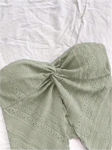 Gorglitter Women's Twist Knot Tube Top Top Split Splis in Saudi Arabia