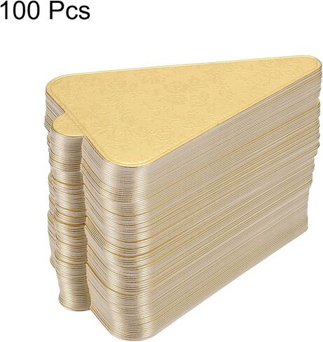 uxcell 100pcs Mini Cake Boards, Mousse Cake Cardboards Triangle Cake Bases Plates Cupcake Dessert Displays Base Tray for Cupcakes, Cakes, Pastries, Dessert Base - Grease Proof (White) in Saudi Arabia