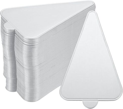 uxcell 100pcs Mini Cake Boards, Mousse Cake Cardboards Triangle Cake Bases Plates Cupcake Dessert Displays Base Tray for Cupcakes, Cakes, Pastries, Dessert Base - Grease Proof (White) in Saudi Arabia