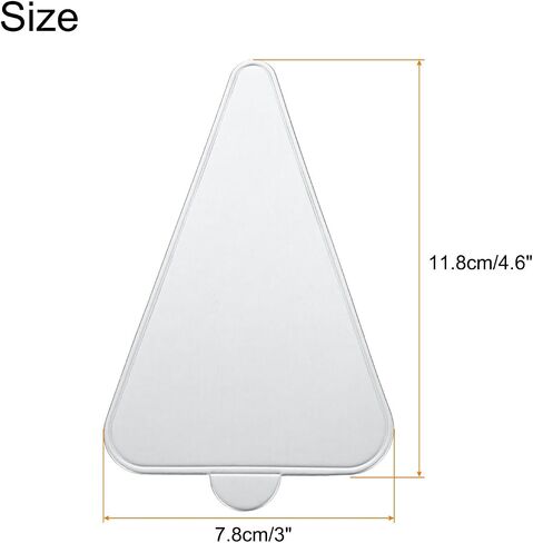 uxcell 100pcs Mini Cake Boards, Mousse Cake Cardboards Triangle Cake Bases Plates Cupcake Dessert Displays Base Tray for Cupcakes, Cakes, Pastries, Dessert Base - Grease Proof (White) in Saudi Arabia