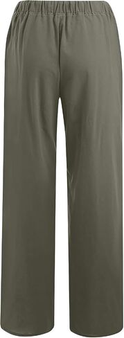 Wide Leg Palazzo Pants for Women 2025 Summer Casual Beach Pant Loose Fit Drawstring Flowy Lounge Trousers with Pocket in Saudi Arabia