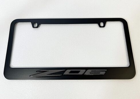 Eurosport Daytona- Compatible with 2020 - Current, Corvette C8 Z06 Blackout Logo Black License Plate Frame in Saudi Arabia