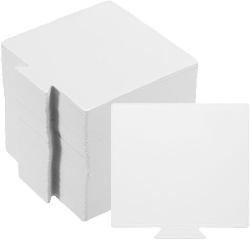 uxcell 200pcs Mini Cake Boards, Mousse Cake Cardboards Square Cake Bases Plates Cupcake Dessert Displays Base Tray for Cakes, Pastries, Dessert Base - Grease Proof (White) in Saudi Arabia