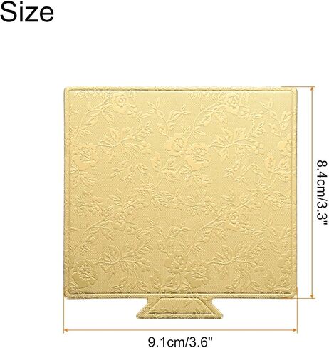 uxcell 200pcs Mini Cake Boards, Mousse Cake Cardboards Square Cake Bases Plates Cupcake Dessert Displays Base Tray for Cakes, Pastries, Dessert Base - Grease Proof (White) in Saudi Arabia