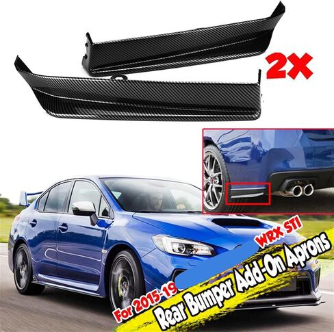 2 Pcs Rear Bumper Lip Aprons Spats Compatible for Subaru Impreza WRX STI 2015-2019 Splitters Diffuser Canard Protector(Glossy Black) in Saudi Arabia