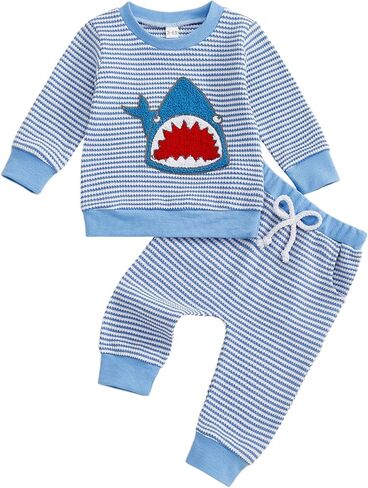 ynibbim طفل طفل رضيع الخريف ملابس الشتاء ملابس البط طباعة طويلة الأكمام من النوع الثقيل والركض السراويل in Kuwait