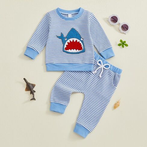 ynibbim طفل طفل رضيع الخريف ملابس الشتاء ملابس البط طباعة طويلة الأكمام من النوع الثقيل والركض السراويل in Kuwait