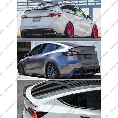 Rear Spoiler Compatible with 2020-2024 Tesla Model Y, MV Style Duckbill Trunk Exterior High Kick Tail Deck Lid Splitter Wing Lip 2020 2021 2022 2023 2024 (Glossy Black) in Saudi Arabia