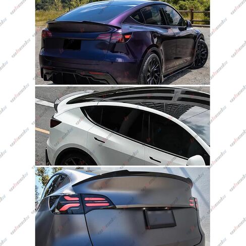 Rear Spoiler Compatible with 2020-2024 Tesla Model Y, MV Style Duckbill Trunk Exterior High Kick Tail Deck Lid Splitter Wing Lip 2020 2021 2022 2023 2024 (Glossy Black) in Saudi Arabia