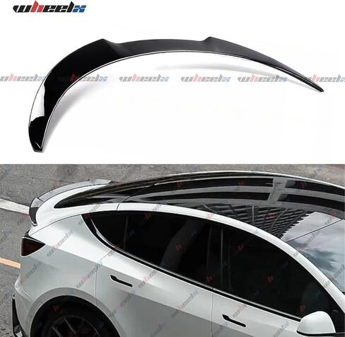 Rear Spoiler Compatible with 2020-2024 Tesla Model Y, MV Style Duckbill Trunk Exterior High Kick Tail Deck Lid Splitter Wing Lip 2020 2021 2022 2023 2024 (Glossy Black) in Saudi Arabia
