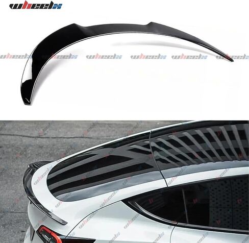 Rear Spoiler Compatible with 2020-2024 Tesla Model Y, MV Style Duckbill Trunk Exterior High Kick Tail Deck Lid Splitter Wing Lip 2020 2021 2022 2023 2024 (Glossy Black) in Saudi Arabia