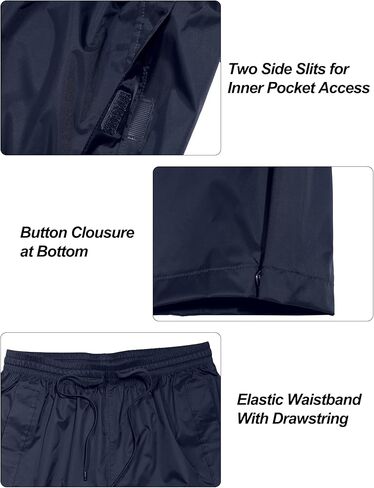 Little Donkey Andy Men's Lightweight Packable Waterproof Rain Pants with Pockets for Hiking Travel Fishing in Saudi Arabia