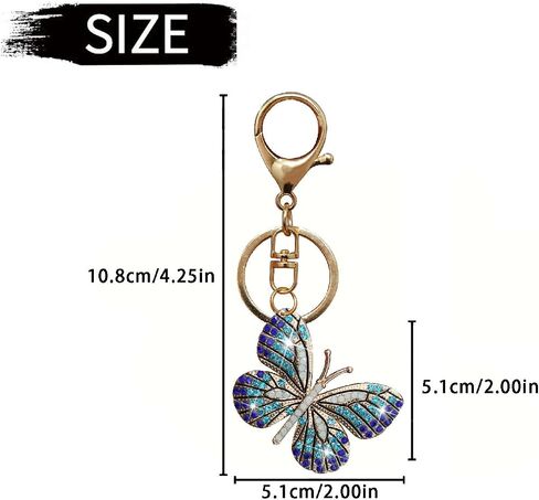 2 Pcs Bling Butterfly Keychain, Crystal Bling Diamond Keychain, Butterfly Accessories for Women Car Keys, Car Keychain in Saudi Arabia