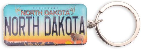 Westmon Works North Dakota Keychain Souvenir Peace Garden State License Plate Metal Key Ring in Saudi Arabia