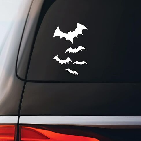Bats Sticker Decal Notebook Car Laptop 3.75"x5.5" (White) in Saudi Arabia