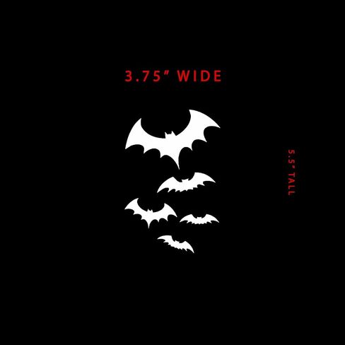 Bats Sticker Decal Notebook Car Laptop 3.75"x5.5" (White) in Saudi Arabia