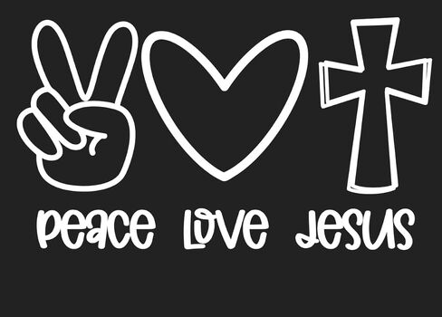Peace Love Jesus Vinyl Decal, Religious Car Sticker, Christian Decals with Cross Symbol, White 6x4.5 Inches (P17) in Saudi Arabia