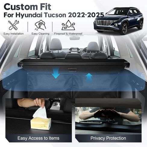 Extra Leather Pouch Cargo Cover for Lexus GX550 GX 550 2024 2025 Toyota Land Cruiser Trunk Cover Retractable Rear Security Shade Shield Cover No Gap in Kuwait