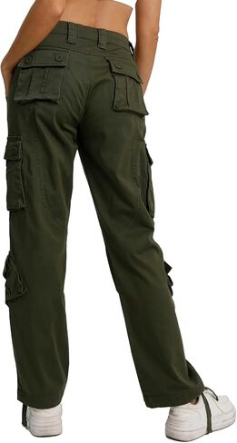 Match Womens Outdoor Hiking Cargo Pants with 8 Utility Pockets Loose Fit for Work Travel and Daily Use in Saudi Arabia