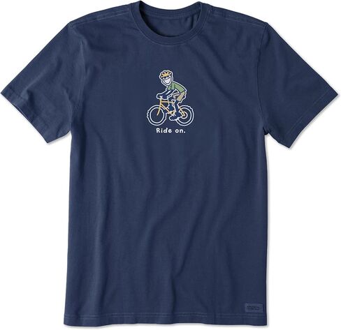 Life is Good Men's Crusher Tee Shirt, Short Sleeve Cotton Graphic T-Shirts, Bike Jake in Saudi Arabia