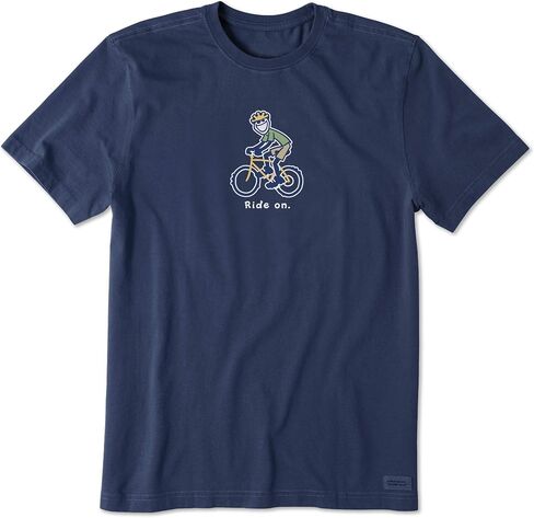 Life is Good Men's Crusher Tee Shirt, Short Sleeve Cotton Graphic T-Shirts, Bike Jake in Saudi Arabia