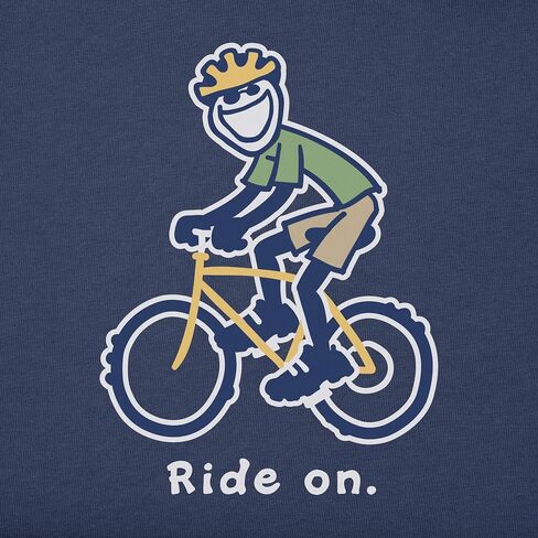 Life is Good Men's Crusher Tee Shirt, Short Sleeve Cotton Graphic T-Shirts, Bike Jake in Saudi Arabia