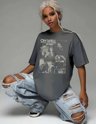 Cowboy Anime Bebop Graphic Tee, Unisex Vintage Y2K Oversized Graphic T-Shirt, Streetwear Grunge Style, Retro Aesthetic Design in Saudi Arabia