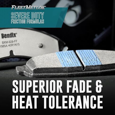 Bendix Fleet Metlok MKD1317FM Semi-Metallic Rear Brake Pads for Select Models Dodge Sprinter 2500, Freightliner 3500, Mercedes-Benz Sprinter, V250, Volkswagen Crafter Van in Kuwait