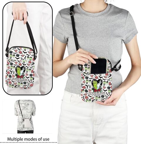 Tobgbe Horror Movie Gifts Gifts Gothic Bride & Monster Love Crossbody Bag Be Word A Halloween Horrors Condours in Kuwait