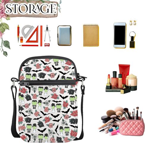 Tobgbe Horror Movie Gifts Gifts Gothic Bride & Monster Love Crossbody Bag Be Word A Halloween Horrors Condours in Kuwait