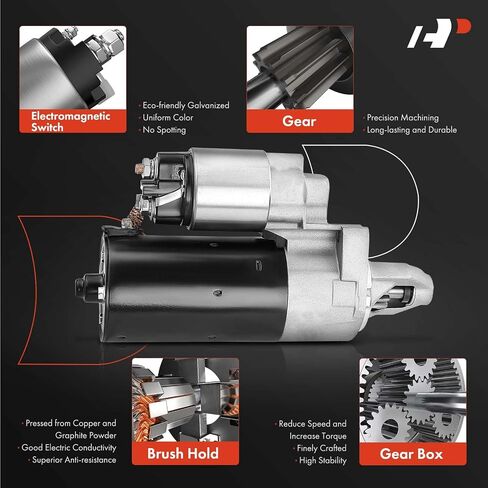 A-Premium Starter Motor Compatible with Mercedes-Benz C280 C43 C55 AMG E280 E300 E320 E350 E430 CL-Class CLK-Class GL-Class S-Class ML-Class R-Class, 12V 1.7KW 10T CW, Replace# 17757N, 0001108213 in Saudi Arabia