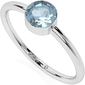 Natural Sky Blue Topaz Stackable Ring for Women, Girls in Sterling Silver, November Birthstone Jewelry Gifts for Her (Round, Oval, Pear) in Saudi Arabia