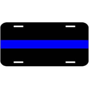 Thin Blue Line Reflective Metal License Plate in Saudi Arabia