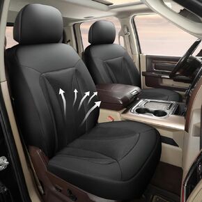 GIANT PANDA 2 Pcs Front 3D Air Mesh Car Seat Cover Custom Fit Ford F150 F250 F350 F450 SuperCrew/Crew Cab Pickup Trucks,Breathable Cooling Seat Protector with Composite Sponge Inside(Gray) in Kuwait