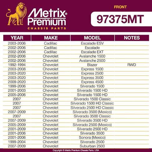 Metrix Premium Chassis Parts-4 PC Sway Sway Bar Bar Bar Rink & Stabilizer Bar Kit Gdx Fits 02-06 Cadillac Escalade ، 03-20 Chevrolet Express 3500 ، 00-06 GMC Yukon K700539 K80631 K6439 in Saudi Arabia