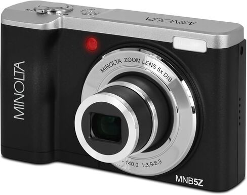 Minolta 56 Mega Pixels Dual Lens Point & Shoot Digital Camera with 5X Optical Zoom & 5K Ultra HD Video, White in Saudi Arabia