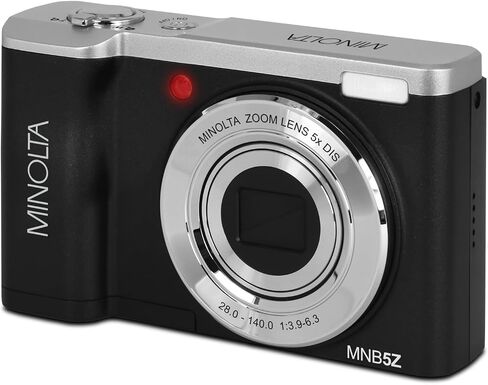 Minolta 56 Mega Pixels Dual Lens Point & Shoot Digital Camera with 5X Optical Zoom & 5K Ultra HD Video, White in Saudi Arabia