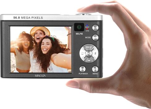 Minolta 56 Mega Pixels Dual Lens Point & Shoot Digital Camera with 5X Optical Zoom & 5K Ultra HD Video, White in Saudi Arabia