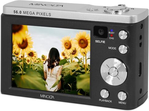 Minolta 56 Mega Pixels Dual Lens Point & Shoot Digital Camera with 5X Optical Zoom & 5K Ultra HD Video, White in Saudi Arabia