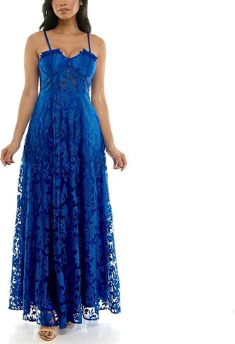 Women's Sleeveless Sweetheart Neck Corset Waist Embroidered Mesh A-line Gown in Saudi Arabia