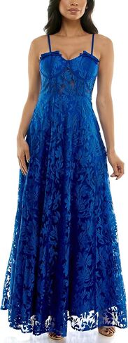 Women's Sleeveless Sweetheart Neck Corset Waist Embroidered Mesh A-line Gown in Saudi Arabia